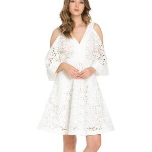 Tov Holy Lace DuJour Cold Shoulder Dress